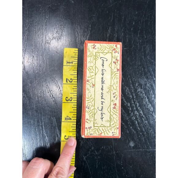 Mini Rectangular box with lid- for your love- quote- 5" 80s some wear floral - Picture 4 of 6